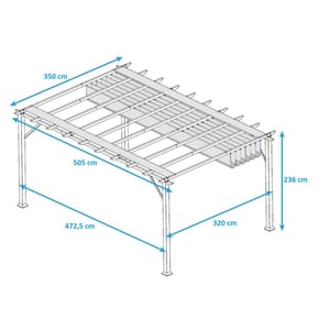 Paragon Outdoor Aluminium paviljoen florence 1116 350x505x236 cm