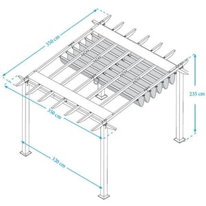Paragon Outdoor Aluminium paviljoen pergola 350x350x235 cm