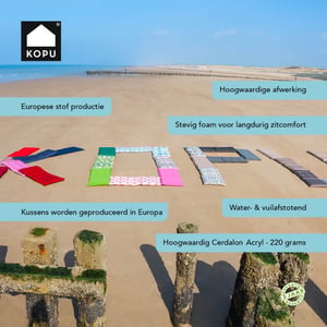 Kopu ® mila grey 120 cm hoogwaardig bankkussen gestreept