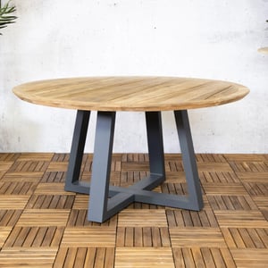SenS-Line dallas teakhout tuintafel Ø150 cm / zwart