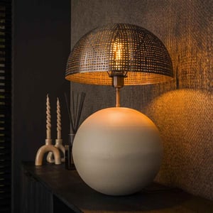 Hoyz tafellamp 1l sphere natural l natural grey