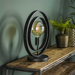 Hoyz Hoyz tafellamp industrieel draaiende tafellamp van metaal vintage zwart