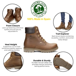 Panama Jack 03 GTX C1 Heren Bark Brown Waterdichte Leren Enkellaarsjes
