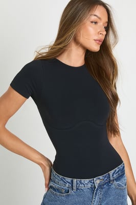 Seamless Crew Neck Short Sleeve Bodysuit