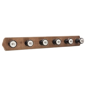 Boltze Klassieke kapstok met 6 keramieke haken 66x9x8 cm