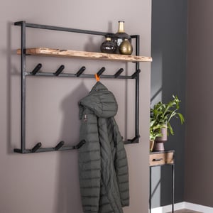 Hoyz Hoyz kapstok air solid 12 haken hoedenplank massief acaciahout 100x30x80