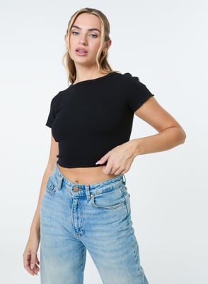 Hook & Eye Shoulder Detail Crop Top