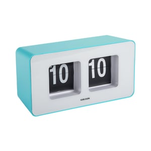 Karlsson wand/tafelklok funky flip turquoise blue