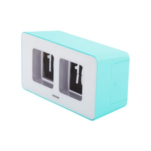 Karlsson wand/tafelklok funky flip turquoise blue