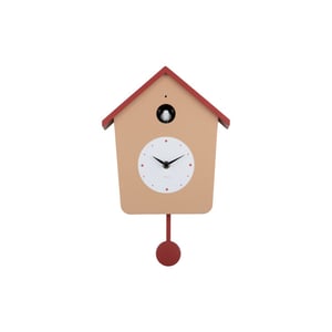 Karlsson wandklok cuckoo light soft brown & red ochre