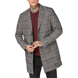 TOM TAILOR Mens Trench Over Coat Wool Winter Long Jacket Formal Office Outwear