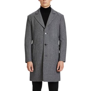 TOM TAILOR Mens Trench Over Coat Wool Winter Long Jacket Formal Office Outwear