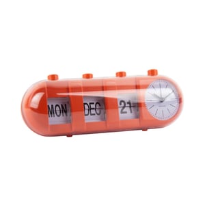 Karlsson wekker retro tube calendar flip helder