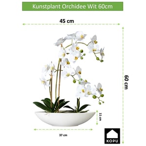 Kopu ® kunstbloem orchidee 60 cm met schaal ovaal phalenopsis