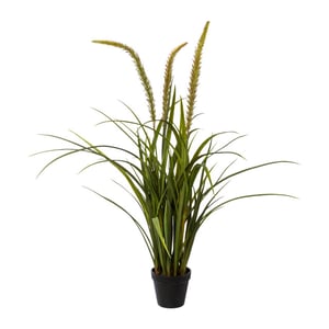 Kopu ® kunstplant miscanthus 90 cm 3 pluimen in zwarte pot