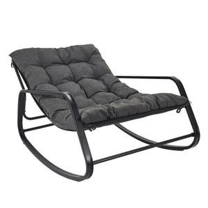 Casa di Elturo Schommel loungestoel voor buiten – zwart frame & kussens