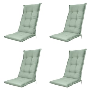 Madison tuinstoelkussen hoge rug napels kaki ca. 123x50 cm set van 4