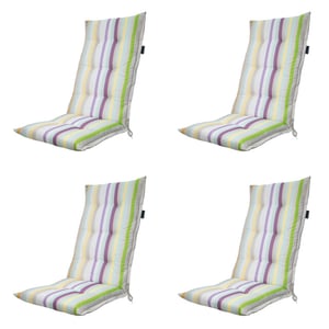 Madison tuinstoelkussen hoge rug righe purple ca. 123x50 cm set van 4