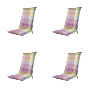 Madison tuinstoelkussen hoge rug sya purple ca. 123x50 cm set van 4