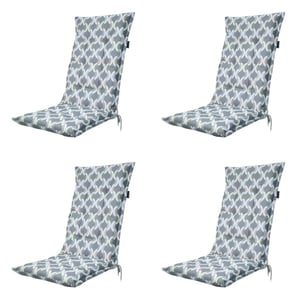 Madison tuinstoelkussen hoge rug trivia grey ca. 123x50 cm set van 4