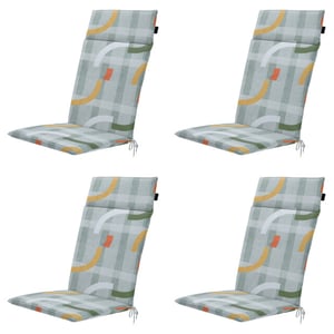 Madison tuinstoelkussen hoge rug tess orange ca. 120x50 cm set van 4