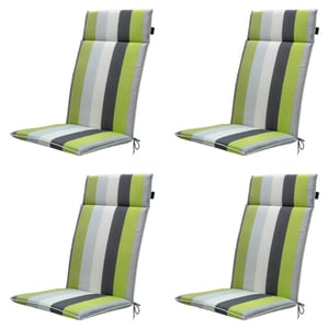 Madison tuinstoelkussen hoge rug victoria green ca. 120x50 cm set van 4