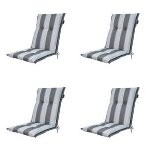 Madison tuinstoelkussen lage rug banda grey ca. 105x50 cm set van 4