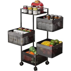Furnilux Keukenrek met 4 manden functioneel en stijlvol zwart 28 x 28