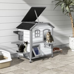 4goodz Kattenhuis 2 laags 78x55x91 cm -
