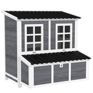4goodz Kippen legnest voor 4-6 kippen waterdicht dak 100x86x100cm grijs
