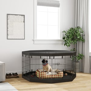 4goodz Pawhut puppyren, 76 cm hoog/ong. 2,5 m², 8 panelen, bodemzeil,