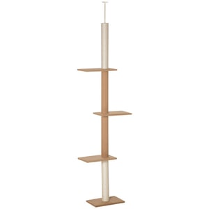 4goodz Pawhut krabpaal plafondhoog 228-260 cm verstelbaar klimboom voor katten