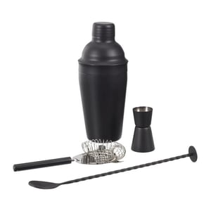 WDMT Vierdelig rvs cocktail set mat zwart