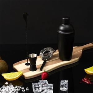 WDMT Vierdelig rvs cocktail set mat zwart