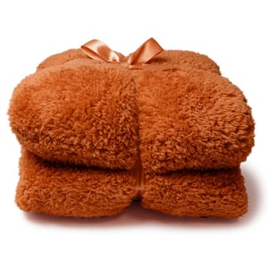 Unique Living plaid teddy 150x200cm orange flame