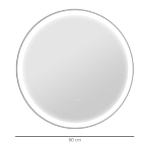 4goodz Ronde badkamerspiegel 60 cm led verlichting zilver