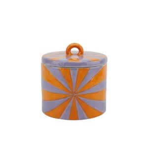 House Vitamin Deco jar swirl dolomite orange/lilac 11x11x11,5cm
