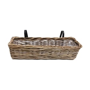 WDMT Rotan balkon plantenbak 60 x 18 x 16 cm bruin