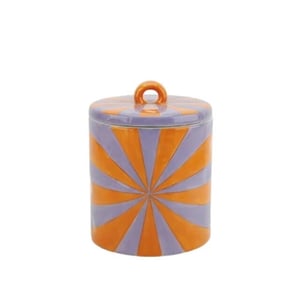 House Vitamin Deco jar -swirl dolomite orange/lilac 11x11x14,5cm