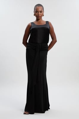 Plus Size Premium Stretch Crepe Jersey Maxi Skirt