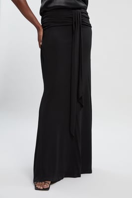Plus Size Premium Stretch Crepe Jersey Maxi Skirt