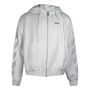 Off-white Stitch Diags Zip Skate Hoodie White