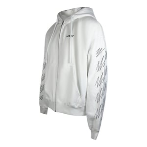 Off-white Stitch Diags Zip Skate Hoodie White