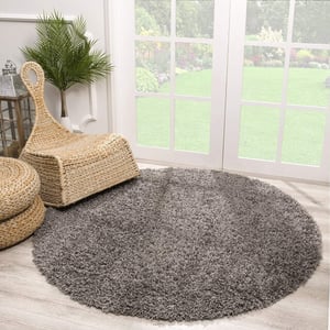 Muratap Loca shaggy rond vloerkleed hoogpolig- 80 cm rond