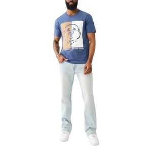 True Religion 108323 Mens Graphic T Shirts Logo Crew Neck Half Sleeve Cotton Tee