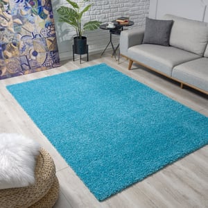 Muratap Loca shaggy vloerkleed turquoise hoogpolig- 120x170 cm