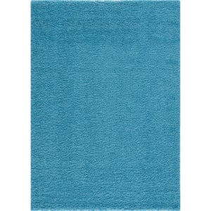 Muratap Loca shaggy vloerkleed turquoise hoogpolig- 120x170 cm