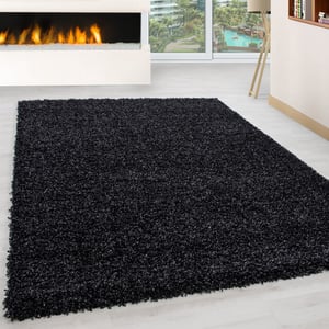 Muratap Basic shaggy vloerkleed antraciet hoogpolig- 140x200 cm