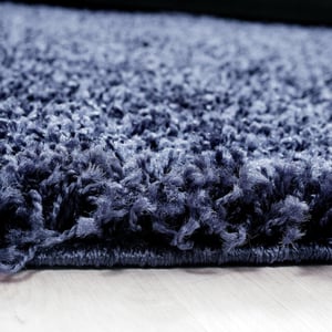 Muratap Basic shaggy vloerkleed donker blauw hoogpolig- 200x290 cm