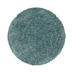 Muratap Monaco soft rond shaggy hoogpolig vloerkleed blauw / 120 cm rond